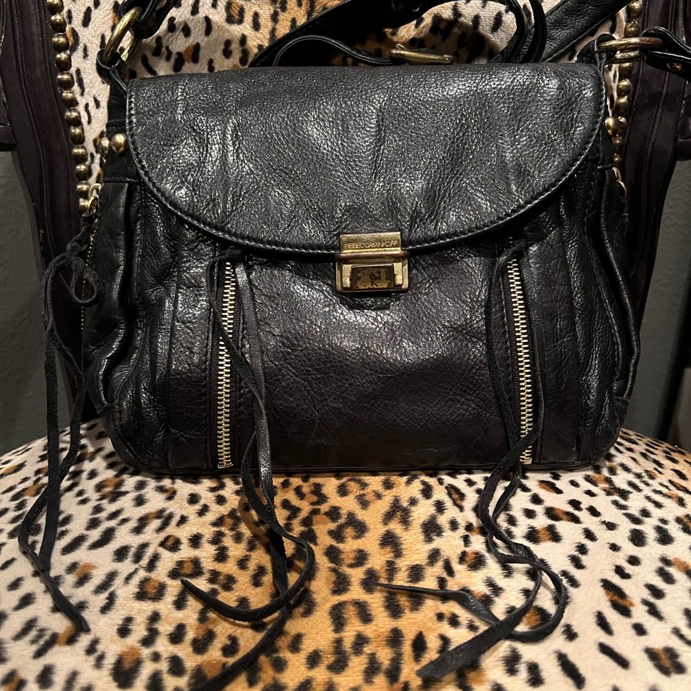 Rebecca Minkoff Vintage Black Leather Crossbody Bag